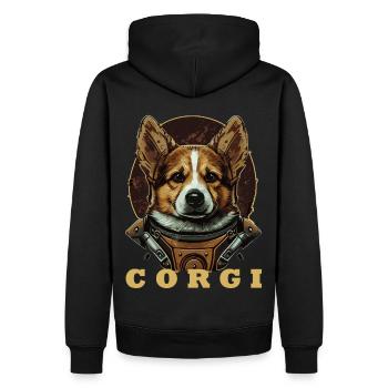 Astronaute Corgi Space Astronomy Galaxy Lover Drôle - Sweat à capuche Premium bio Homme - noir - Dos - Nico (187cm)