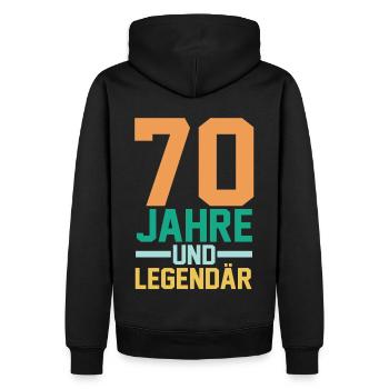 Siebzig 70 Jahre Siebzigster Geburtstag - Männer Premium Bio Hoodie - Schwarz - Hinten - Nico (187cm)