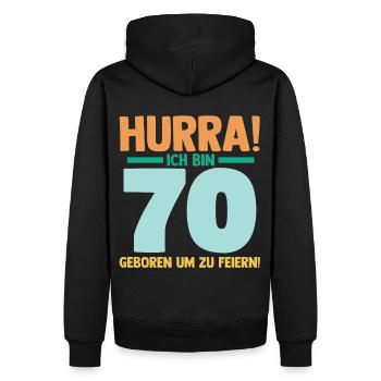 Siebzig 70 Jahre Siebzigster Geburtstag - Männer Premium Bio Hoodie - Schwarz - Hinten - Nico (187cm)