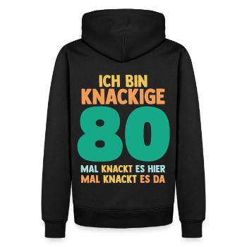 Achtzig 80 Jahre Achtzigster Geburtstag - Männer Premium Bio Hoodie - Schwarz - Hinten - Nico (187cm)