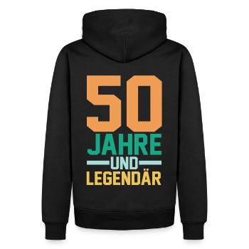 Fünfzig 50 Jahre Fünfzigster Geburtstag - Männer Premium Bio Hoodie - Schwarz - Hinten - Nico (187cm)