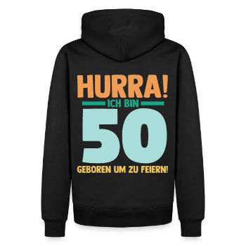Fünfzig 50 Jahre Fünfzigster Geburtstag - Männer Premium Bio Hoodie - Schwarz - Hinten - Nico (187cm)