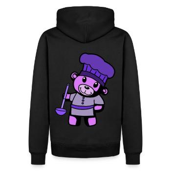Hobbykoch Kochkunst Teddybär Koch Suppenkelle - Männer Premium Bio Hoodie - Schwarz - Hinten - Nico (187cm)