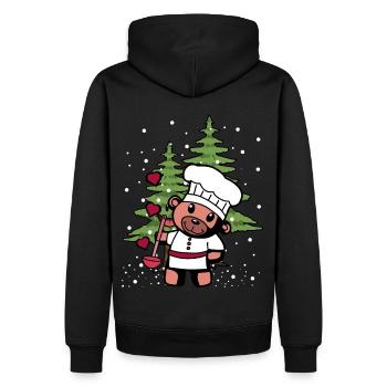Chef amateur Teddy Kitchen Cadeau de Noël Chef - Sweat à capuche Premium bio Homme - noir - Dos - Nico (187cm)