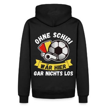 Schiri Unparteiischer Fußball Schiedsrichter - Männer Premium Bio Hoodie - Schwarz - Hinten - Nico (187cm)