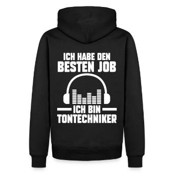 Toningenieur Tontechnik Tontechniker - Männer Premium Bio Hoodie - Schwarz - Hinten - Nico (187cm)