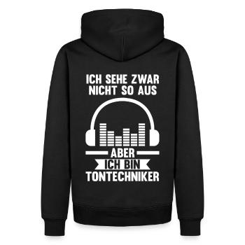 Toningenieur Tontechnik Tontechniker - Männer Premium Bio Hoodie - Schwarz - Hinten - Nico (187cm)