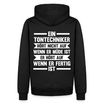 Toningenieur Tontechnik Tontechniker - Männer Premium Bio Hoodie - Schwarz - Hinten - Nico (187cm)