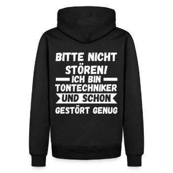 Toningenieur Tontechnik Tontechniker - Männer Premium Bio Hoodie - Schwarz - Hinten - Nico (187cm)
