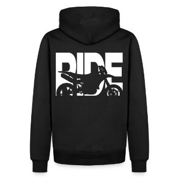 Supermoto Ride Motorbike Riding - Men’s Premium Organic Hoodie - black - Back - Nico (187cm)
