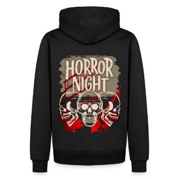 Horror Night, saying with skull and blood - Men’s Premium Organic Hoodie - black - Back - Nico (187cm)