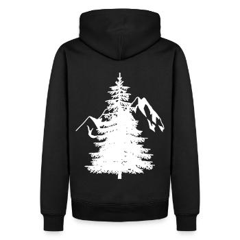 Sapin Épicéa Conifères Montagnes naturelles Alpes de montagne - Sweat à capuche Premium bio Homme - noir - Dos - Nico (187cm)