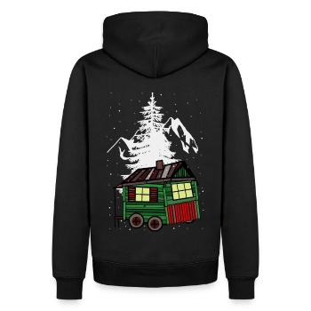 Remorque Noël Hiver Nature Alpes de montagne - Sweat à capuche Premium bio Homme - noir - Dos - Nico (187cm)