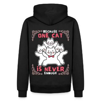 Chat, drôle de dicton, beaucoup de chats, maman chat - Sweat à capuche Premium bio Homme - noir - Dos - Nico (187cm)