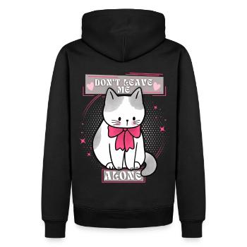 Drôle de chat dit ne me quitte pas, disant - Sweat à capuche Premium bio Homme - noir - Dos - Nico (187cm)