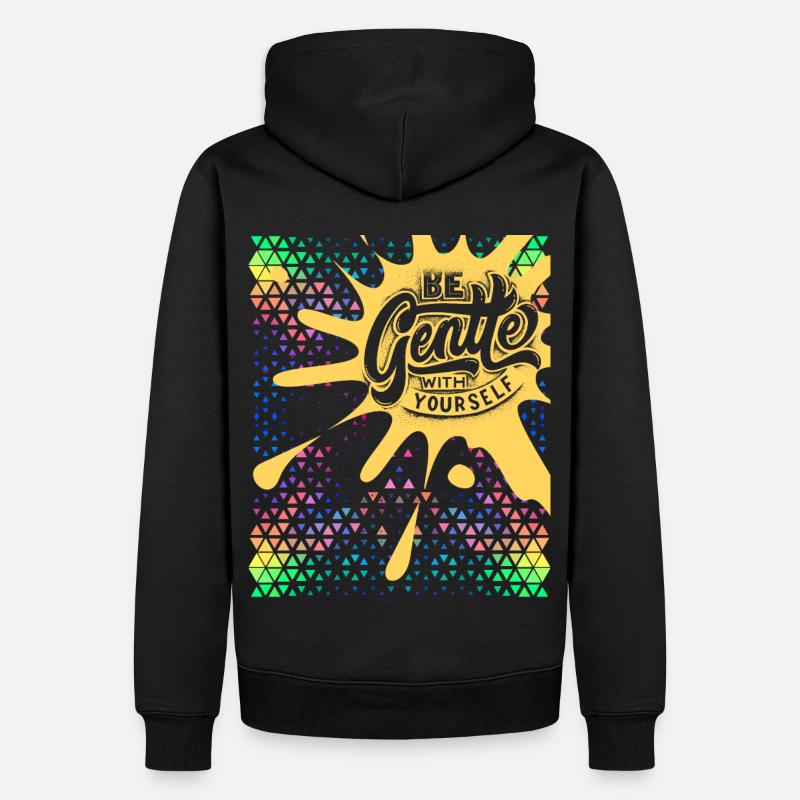 Motivation-Inspiration, Spruch Selbstliebe - Männer Premium Bio Hoodie - Schwarz