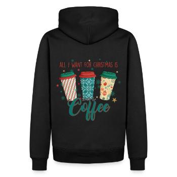 Kaffee Kaffeetrinker Geschenkidee - Männer Premium Bio Hoodie - Schwarz - Hinten - Nico (187cm)