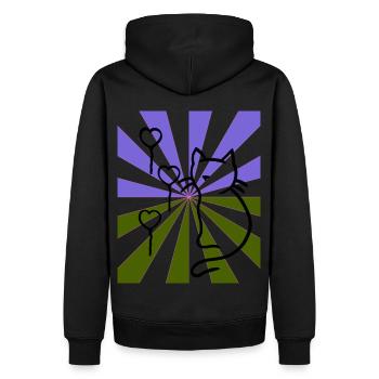 Strahlen Katze Katze weiches Kätzchen Xmas Kind - Männer Premium Bio Hoodie - Schwarz - Hinten - Nico (187cm)