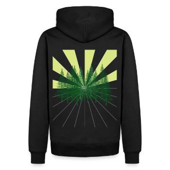 Raies Forêt Sapin Nature sauvage Ecologie Environnement atomique - Sweat à capuche Premium bio Homme - noir - Dos - Nico (187cm)