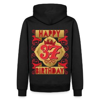 37. Geburtstag 37 Jahre alt Spruch, Vintage-Design - Männer Premium Bio Hoodie - Schwarz - Hinten - Nico (187cm)