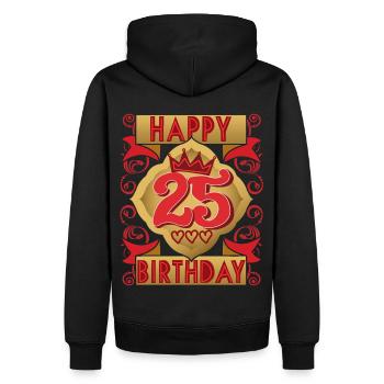 25. Geburtstag 25 Jahre alt Spruch, Vintage-Design - Männer Premium Bio Hoodie - Schwarz - Hinten - Nico (187cm)
