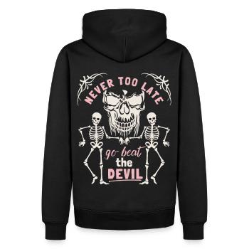 Crâne, Mort, Crâne de Squelette Dire Motivation - Sweat à capuche Premium bio Homme - noir - Dos - Nico (187cm)