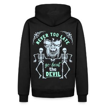 Crâne, Mort, Crâne de Squelette Dire Motivation - Sweat à capuche Premium bio Homme - noir - Dos - Nico (187cm)