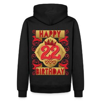 22e anniversaire 22 ans dicton, design vintage - Sweat à capuche Premium bio Homme - noir - Dos - Nico (187cm)