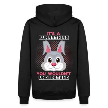 Hase, lustiger Spruch Comic Hase It's a Bunnything - Männer Premium Bio Hoodie - Schwarz - Hinten - Nico (187cm)