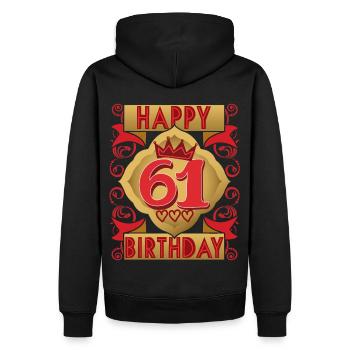 61. Geburtstag 61 Jahre alt Spruch, Vintage-Design - Männer Premium Bio Hoodie - Schwarz - Hinten - Nico (187cm)