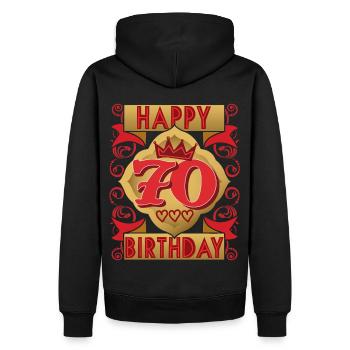 70. Geburtstag 70 Jahre alt Spruch, Vintage-Design - Männer Premium Bio Hoodie - Schwarz - Hinten - Nico (187cm)