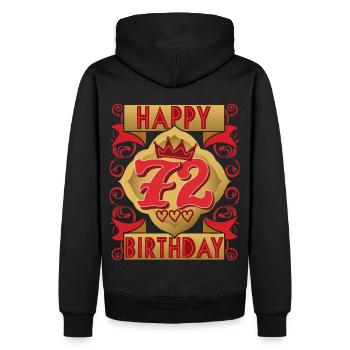 72. Geburtstag 72 Jahre alt Spruch, Vintage-Design - Männer Premium Bio Hoodie - Schwarz - Hinten - Nico (187cm)