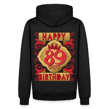 89. Geburtstag 89 Jahre alt Spruch, Vintage-Design - Männer Premium Bio Hoodie - Schwarz - Hinten - Nico (187cm)