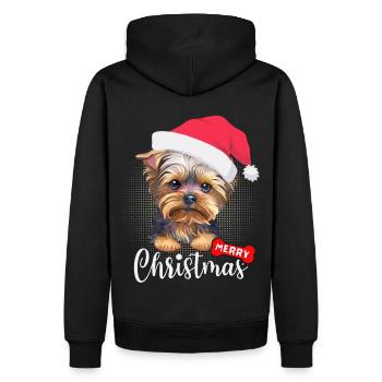 Noël avec Yorkshire Terrier Joyeux Noël - Sweat à capuche Premium bio Homme - noir - Dos - Nico (187cm)