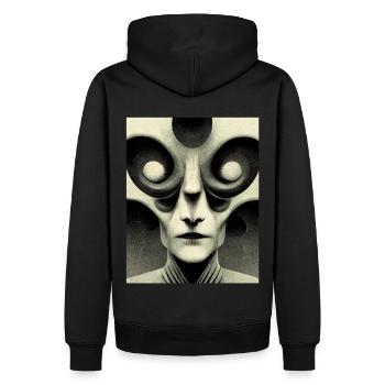 Alinen bauhaus Vintage Style v 04 - Männer Premium Bio Hoodie - Schwarz - Hinten - Nico (187cm)