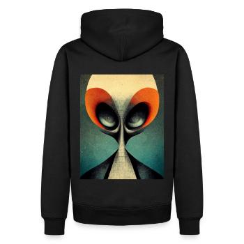 Alinen bauhaus Vintage Style v 08 - Männer Premium Bio Hoodie - Schwarz - Hinten - Nico (187cm)