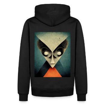Alinen bauhaus Vintage Style v 09 - Männer Premium Bio Hoodie - Schwarz - Hinten - Nico (187cm)