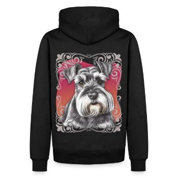 Schnauzer, Schnauzer-Dad, Schnauzer-Mom, Terrier - Männer Premium Bio Hoodie - Schwarz - Hinten - Nico (187cm)