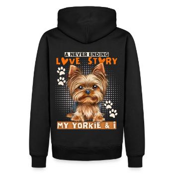 Yorkshire Terrier, Love-Yorkie, Yorkie Spruch - Männer Premium Bio Hoodie - Schwarz - Hinten - Nico (187cm)