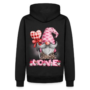 Saint-Valentin, Gnome, Nain Gnome Amour-Amour - Sweat à capuche Premium bio Homme - noir - Dos - Nico (187cm)