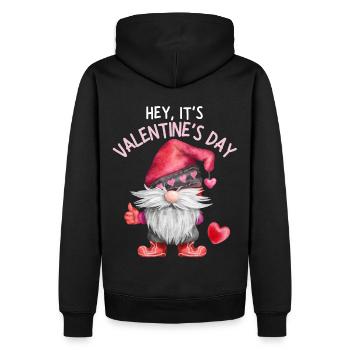Saint-Valentin, Gnome, Amour-Amour Gnome Nain, Cœurs - Sweat à capuche Premium bio Homme - noir - Dos - Nico (187cm)