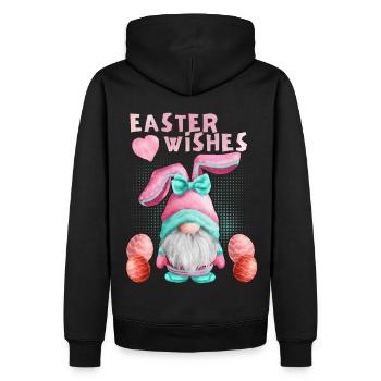 Pâques, nain gnome avec œuf de Pâques, drôle de gnome - Sweat à capuche Premium bio Homme - noir - Dos - Nico (187cm)