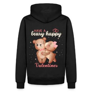 Ours de la Saint-Valentin, Ours en peluche, Amour Amour, Dire - Sweat à capuche Premium bio Homme - noir - Dos - Nico (187cm)