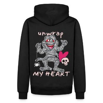 Comic mummy, Halloween mummy, funny saying - Men’s Premium Organic Hoodie - black - Back - Nico (187cm)