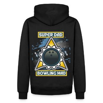 Bowling Dad, drôle de dicton, Bowling papa - Sweat à capuche Premium bio Homme - noir - Dos - Nico (187cm)
