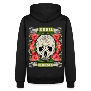 Crâne crâne drôle de dicton avec motif de rose - Sweat à capuche Premium bio Homme - noir - Dos - Nico (187cm)