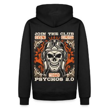 Laughing Skull Moto Motard Drôle de dicton - Sweat à capuche Premium bio Homme - noir - Dos - Nico (187cm)