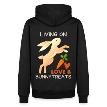 Lapin, lapin disant amour-amour Saint-Valentin - Sweat à capuche Premium bio Homme - noir - Dos - Nico (187cm)
