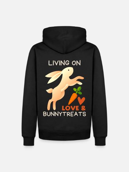 Rabbit, Saying Love-Love Valentine's Day - Men’s Premium Organic Hoodie - black