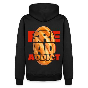Brot, lustiger Spruch - Männer Premium Bio Hoodie - Schwarz - Hinten - Nico (187cm)